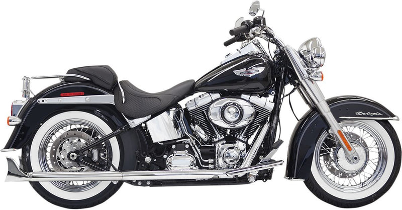 Bassani Xhaust True Duals Exhaust System with Fishtail Mufflers - Steel, Each, Fishtail Duals - Chrome for Harley-Davidson Softail 1989-2017