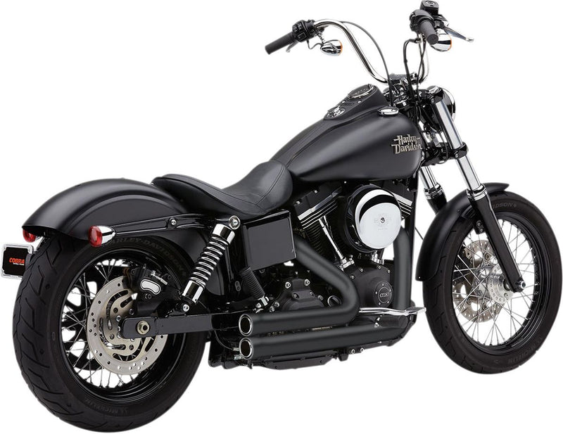 Cobra Speedster 909 Exhaust System - Short /  Straight, Full System, Each - Black for Harley-Davidson Dyna 2012-2017