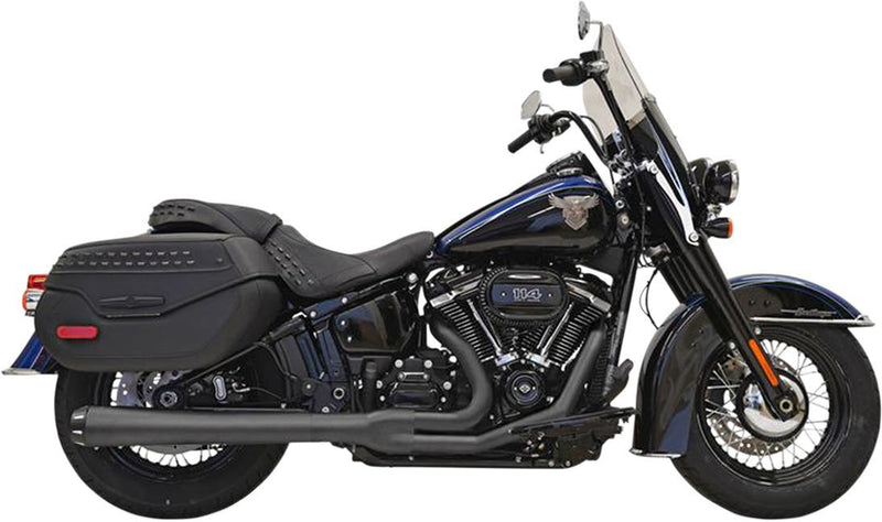Bassani Xhaust 2-into-1 Road Rage Exhaust System - Aluminum /  Steel, Each, Long - Black for Harley-Davidson Touring, Softail & FXR 1979-2025