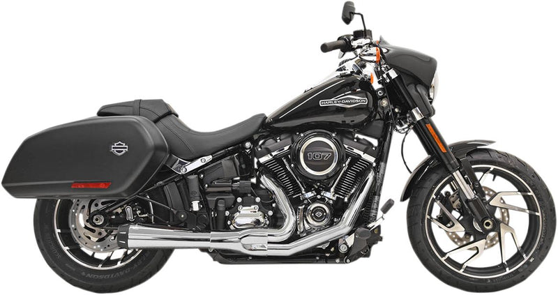 Bassani Xhaust 2-into-1 Road Rage Exhaust System - Short /  Straight, Each, Aluminum /  Steel - Chrome for Harley-Davidson Softail & FXR 2018-2024