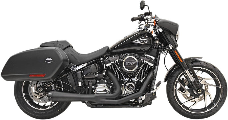 Bassani Xhaust 2-into-1 Road Rage Exhaust System - Short /  Straight, Each, Aluminum /  Steel - Black for Harley-Davidson Softail & FXR 2018-2024
