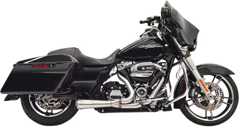 Bassani Xhaust Road Rage 2:1 Short Exhaust System - Full System, Steel, Each - Raw for Harley-Davidson Touring 2017-2025