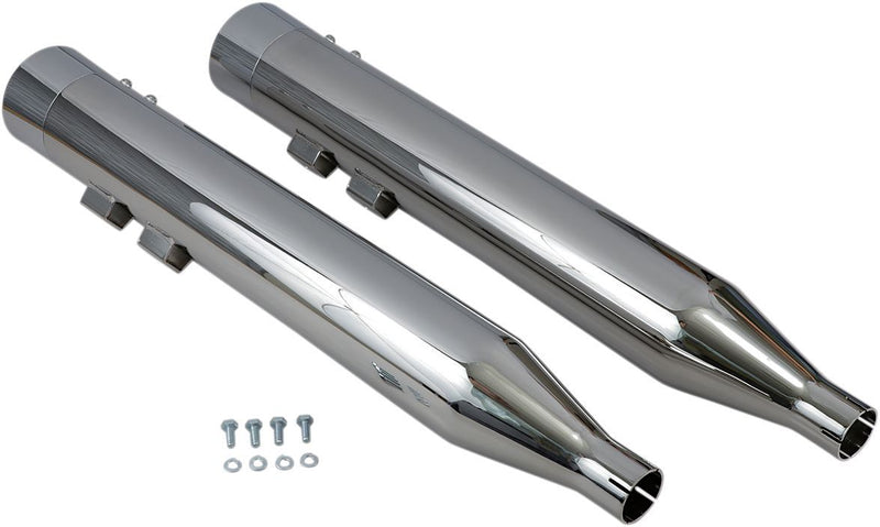 Bassani Xhaust DNT Straight Can Slip-on Mufflers - Pair, Steel - Chrome for Harley-Davidson Touring & Trike 1995-2016