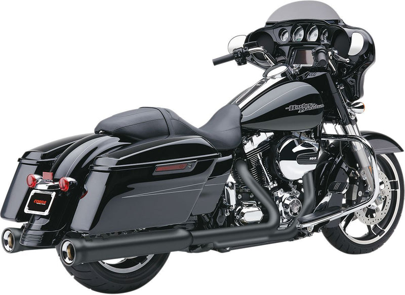 Cobra Neighbor Hater Slip-on Mufflers - Pair, Round - Raven Black for Harley-Davidson Touring 2017-2022
