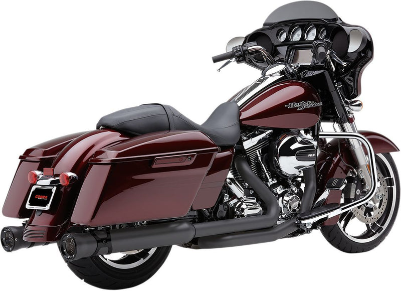 Cobra Race-pro Slip-on Mufflers - Pair, Round - Raven Black for Harley-Davidson Touring 2017-2026