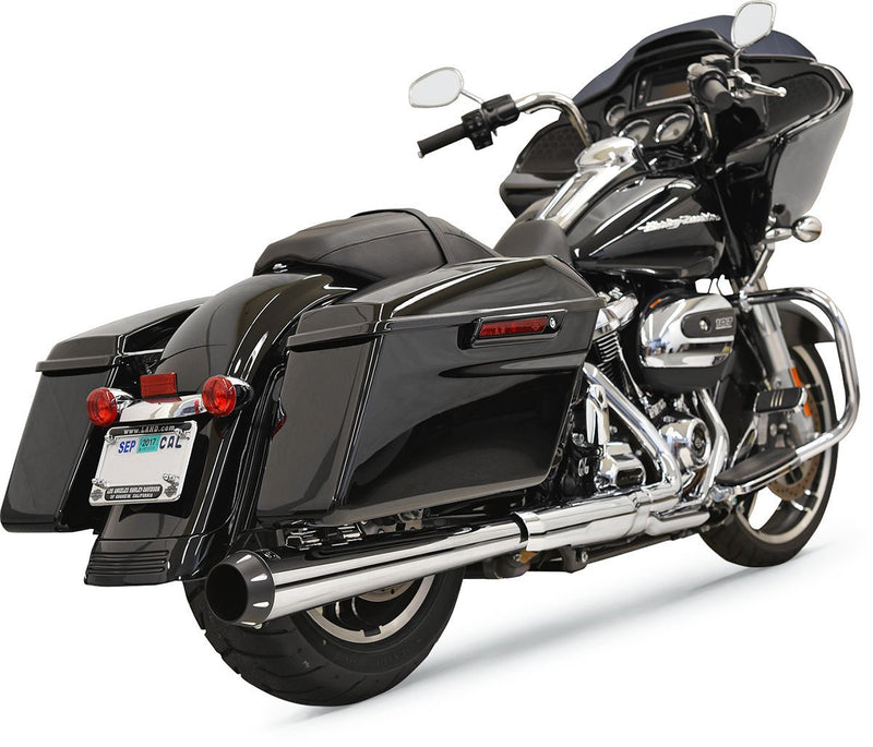 Bassani Xhaust 2-into-1 Crossover Eliminator with 4"dnt® Slip-on Muffler - Pair, Megaphone for Harley-Davidson Touring 2017-2025