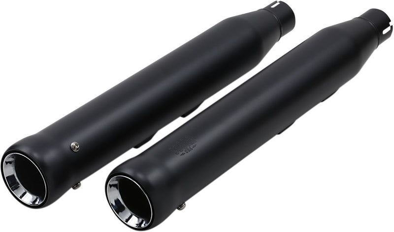 Cobra Neighbor Hater Slip-on Mufflers - Round, Pair - Raven Black for Harley-Davidson Softail 2005-2017