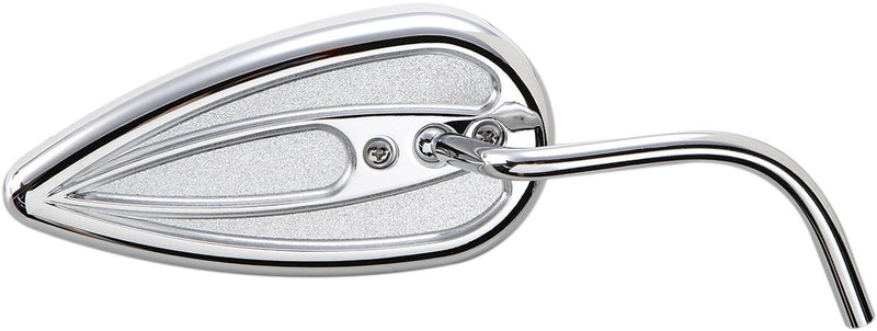 Arlen Ness Teardrop Mirror with Steel Stem - Rear View, Each - Chrome