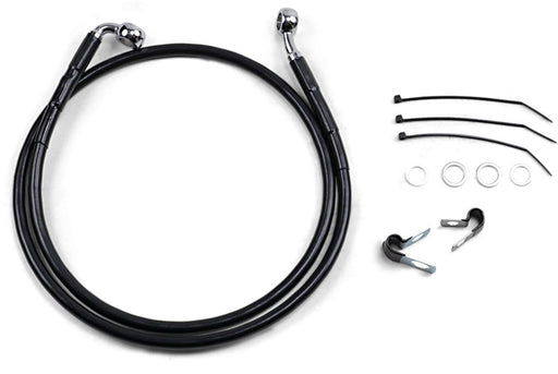 Drag Specialties Front Brake Line Black Vinyl Coated Stainless Steel Extended 4" - Part #17412558 - Hogparts UK