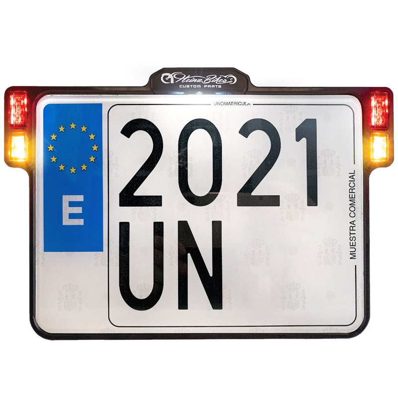 Heinz Bikes License Plate Holder 3-in-1 for EU Countries - Spain Plate Size, Slip-Inn, Each
