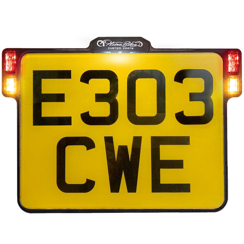 Heinz Bikes License Plate Holder 3-in-1 for EU Countries - Each, Brake /  Taillight, United Kingdom Plate Size