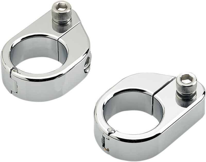 Biltwell O/S Speedometer Clamps - Straight, Pair - Chrome