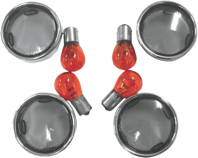 Drag Specialties Turn Signal Lens Kit Oem Deuce-Style Smoke Lens W/ Chrome Trim Ring - Part #20200392 - Hogparts UK