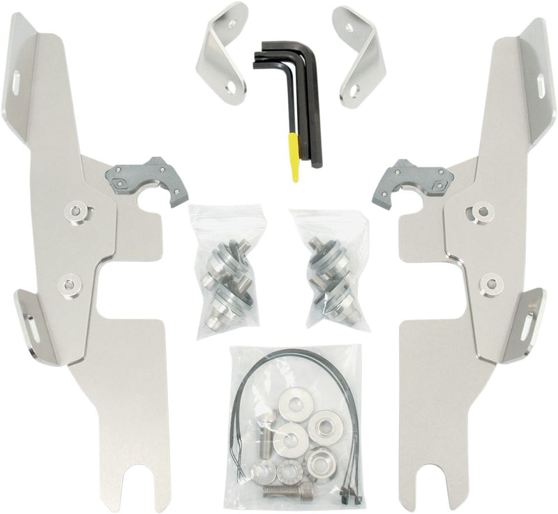 Memphis Shades Batwing Fairing Trigger-lock Mounting Kit - Aluminum, Complete - Polished for Harley-Davidson 2012-2016