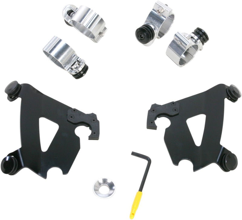 Memphis Shades Cafe Fairing Trigger-lock Hardware Kit - Complete, Aluminum - Black for Harley-Davidson Sportster & Dyna 1986-2022