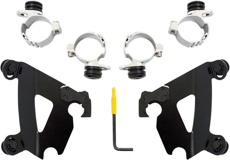 Memphis Shades Cafe Fairing Trigger-lock Hardware Kit - Complete, Aluminum - Black for Harley-Davidson Sportster 1996-2019