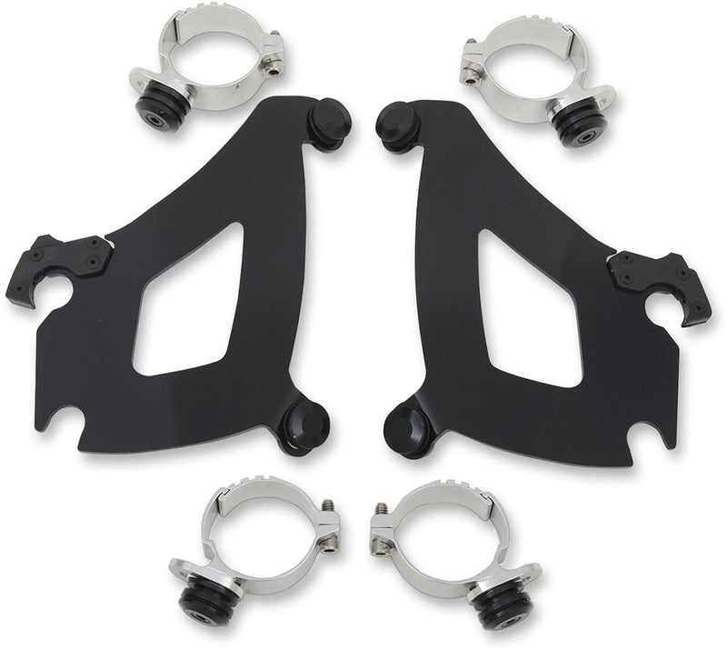 Memphis Shades Bullet Fairing Trigger-lock Hardware Kit - Aluminum, Complete - Black for Harley-Davidson 2013-2017