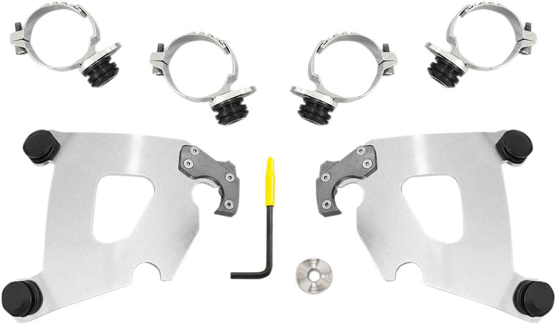 Memphis Shades Mounting KIT Trigger-lock Bullet-fairing Polished for Harley-Davidson Dyna 2014-2017
