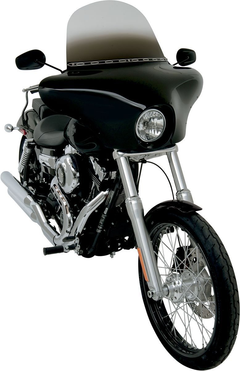 Memphis Shades Batwing Fairing - 85 cm (33-1/2"), Each, Lucite - Black / Gloss for Harley-Davidson Softail, Sportster & Dyna 1980-2025