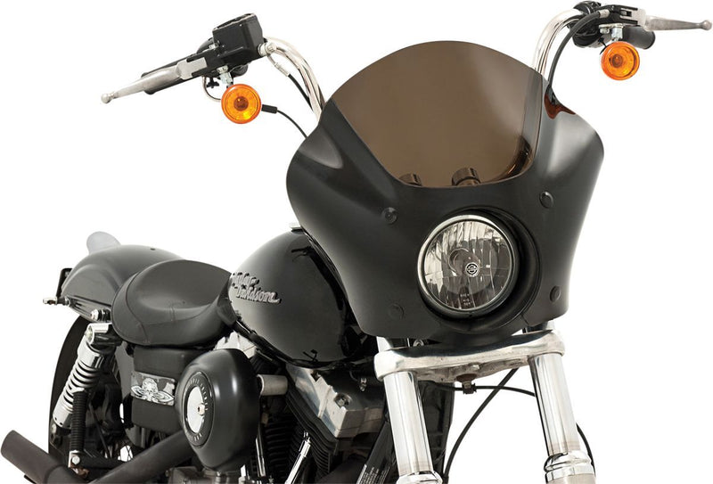Memphis Shades Gauntlet Fairing - ABS Plastic /  Lucite, Each - Black / Gloss / Smoke for Harley-Davidson Sportster & Dyna 1986-2022