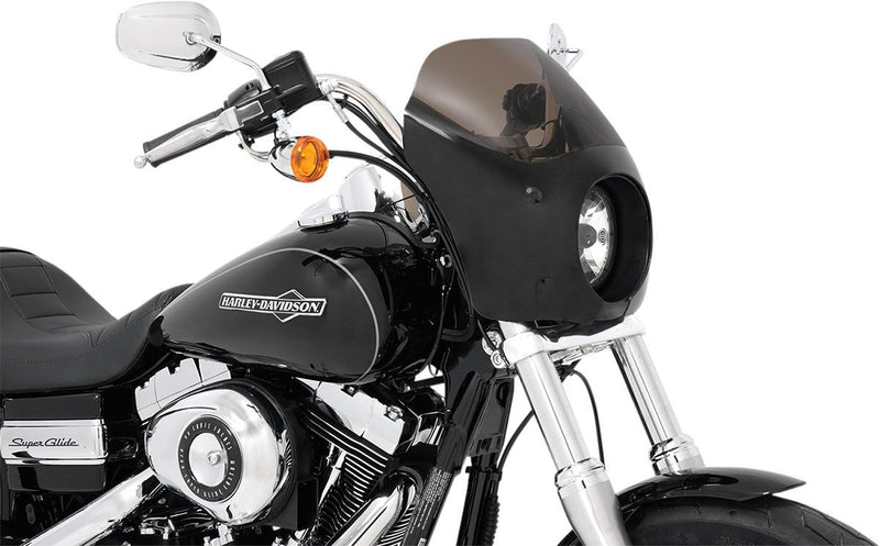 Memphis Shades Cafe Fairing - Each, Lucite - Black for Harley-Davidson Sportster & Dyna 1986-2024