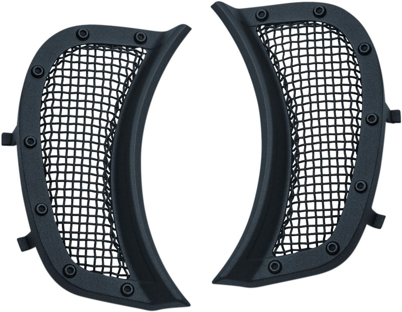 Kuryakyn Mesh Headlight Vent Accents - Aluminum /  Steel, Pair - Black for Harley-Davidson Touring 2020-2024
