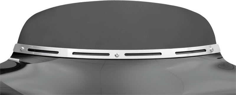 Memphis Shades Slotted Stainless Steel Batwing Fairing Trim - Windshield, Each, Fat /  Slotted - Chrome / Polished for Harley-Davidson Softail, Sportster, Dyna & V-Rod 1973-2024