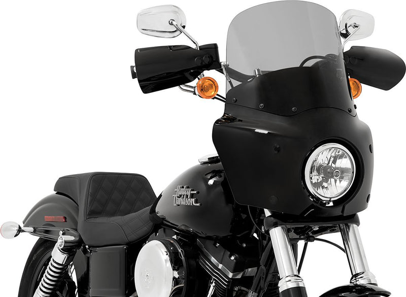 Memphis Shades Road Warrior Windshield - Cruiser, Lucite, Each - Black Smoke for Harley-Davidson Touring, Softail, Sportster & Dyna 1980-2024