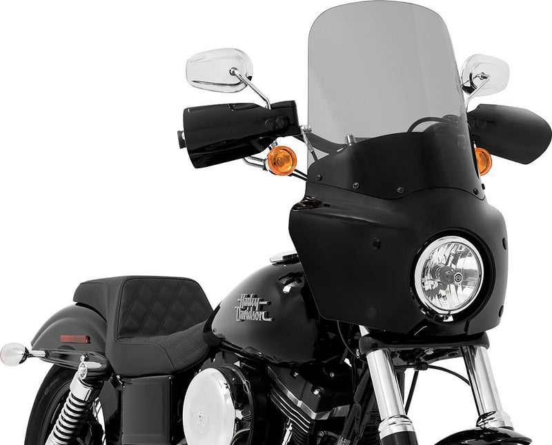 Memphis Shades Road Warrior Windshield - Lucite, Cruiser, Each - Black Smoke for Harley-Davidson Touring, Softail, Sportster & Dyna 1980-2024
