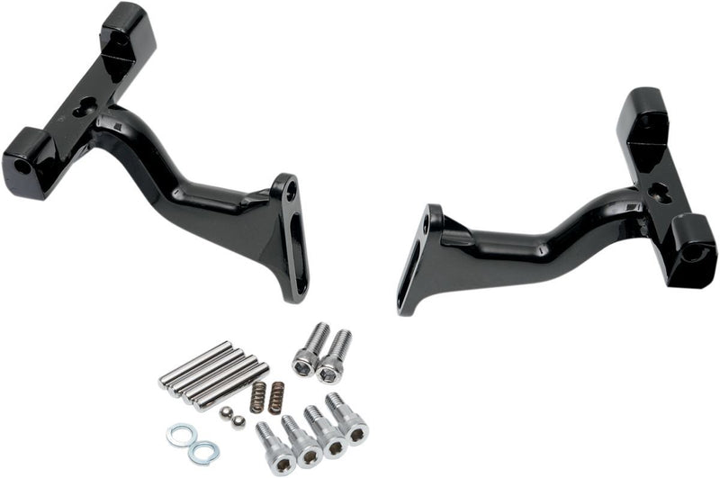 Drag Specialties Raised Passenger Floorboard Mounts Black - Part #16210395 - Hogparts UK