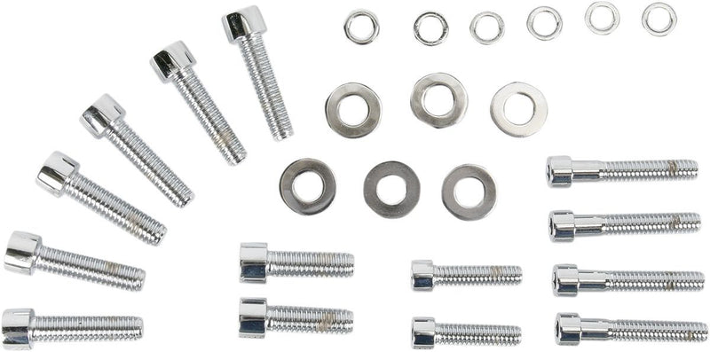 Gardner-Westcott Transmission Side Cover Bolt Kit - Steel, Socket-Head - Chrome / Polished / Silver for Harley-Davidson Touring 2007-2016