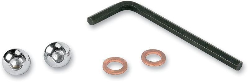 Gardner-Westcott Fork Drain Plugs - Button-Head, Pair - Chrome / Silver for Harley-Davidson Touring, Softail & Trike 1977-2017
