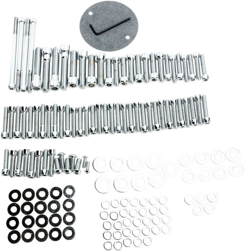 Gardner-Westcott Big Twin Motor Sets - Steel, Kit, Socket-Head - Chrome / Polished / Silver for Harley-Davidson Touring 2017-2024