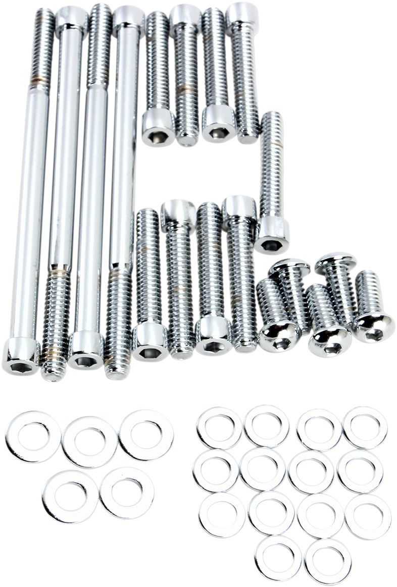 Gardner-Westcott Primary and Derby Cover Bolt Kit - Socket-Head, Derby Cover /  Primary, Steel - Chrome / Polished / Silver for Harley-Davidson Touring 2017-2024