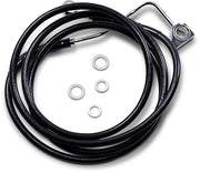 Drag Specialties Black Vinyl/Stainless Extended Length Front Brake Line Kit - Part #17414000 - Hogparts UK