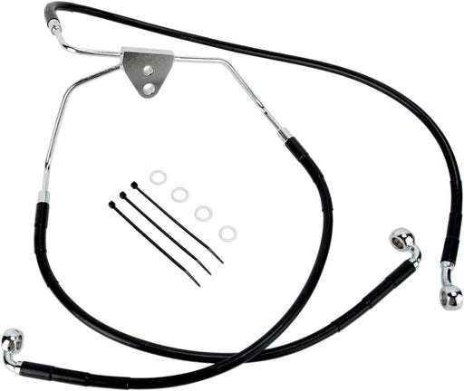 Drag Specialties Front Brake Line Black Vinyl Coated Stainless Steel - Part #17412508 - Hogparts UK