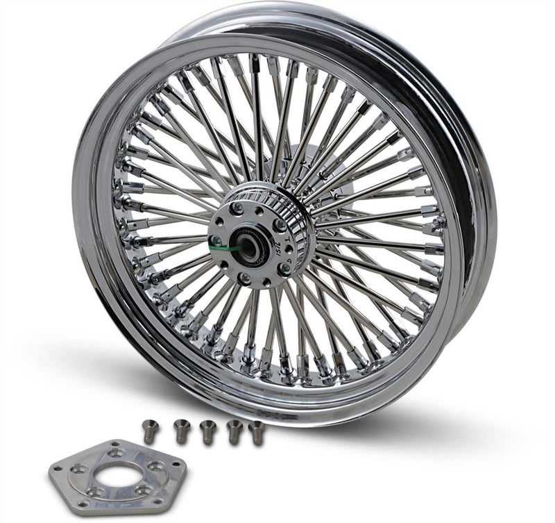 Drag Specialties Fat Daddy Front Wheel 18X3.5 Single-Disc Chrome - Part #02030251 - Hogparts UK