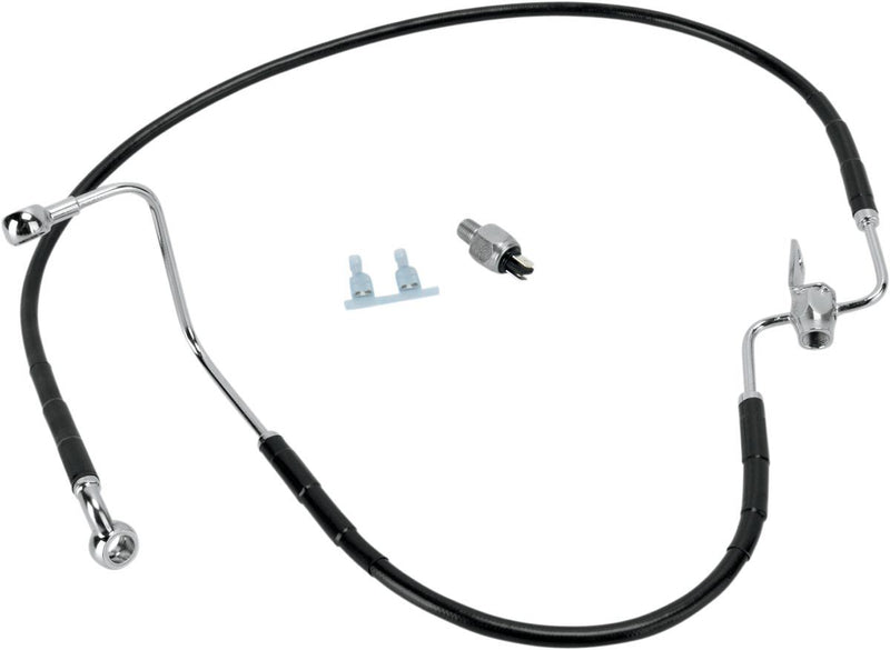 Drag Specialties Rear Brake Line Black Vinyl Coated Stainless Steel - Part #17412945 - Hogparts UK
