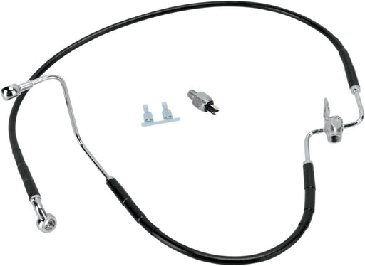 Drag Specialties Rear Brake Line Black Vinyl Coated Stainless Steel - Part #17412945 - Hogparts UK