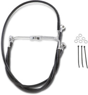 Drag Specialties Front Brake Line Black Vinyl Coated Stainless Steel Extended 10" - Part #17412525 - Hogparts UK