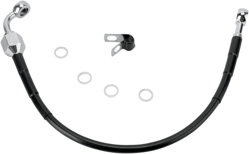 Drag Specialties Rear Brake Line Black Vinyl Coated Stainless Steel - Part #17412948 - Hogparts UK