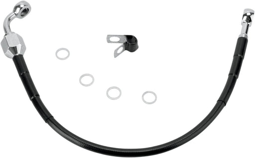 Drag Specialties Rear Brake Line Black Vinyl Coated Stainless Steel - Part #17412948 - Hogparts UK