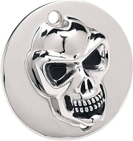Drag Specialties 3-D Skull Point Cover Chrome 2-Hole - Part #19020186 - Hogparts UK