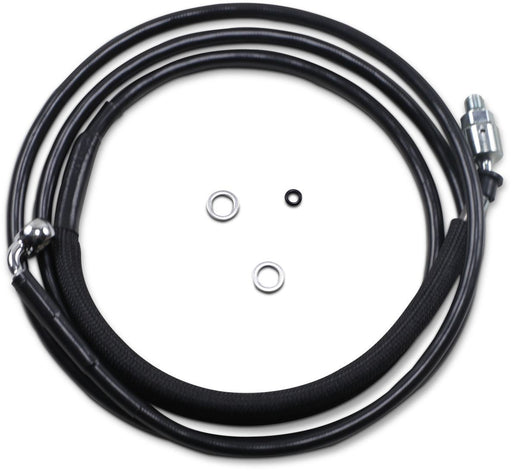 Drag Specialties Clutch Line Black Vinyl Coated + 10" Stainless Steel Hydraulic - Part #06610018 - Hogparts UK