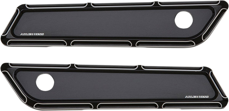 Arlen Ness Ness-tech® Saddlebag Beveled Hinge Covers - 6061 T-6 Billet Aluminum, Pair - Anodized / Black for Harley-Davidson Touring 2014-2024