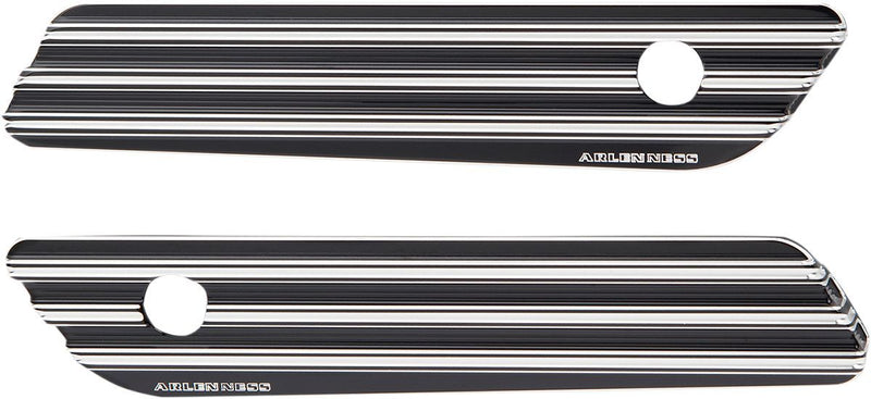 Arlen Ness Ness-tech® Saddlebag 10-gauge Hinge Covers - Pair, 6061 T-6 Billet Aluminum - Anodized / Black for Harley-Davidson Touring 2014-2024