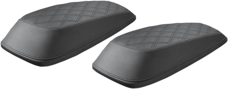 Saddlemen Bagger Lid Covers - Lattice Stitch, Saddlebag, Pair - Black for Harley-Davidson Touring 2014-2023