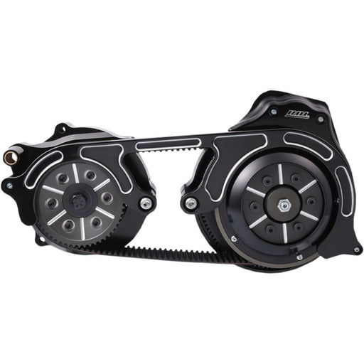 BELT DRIVES LTD. OPEN BELT DRIVE 2'' KIT WITH 2-PIECE MOTOR PLATE BLACK - 11200355 - Hogparts UK