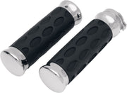 Drag Specialties Grips Hotop Chrome/Rubber - Part #06300372 - Hogparts UK