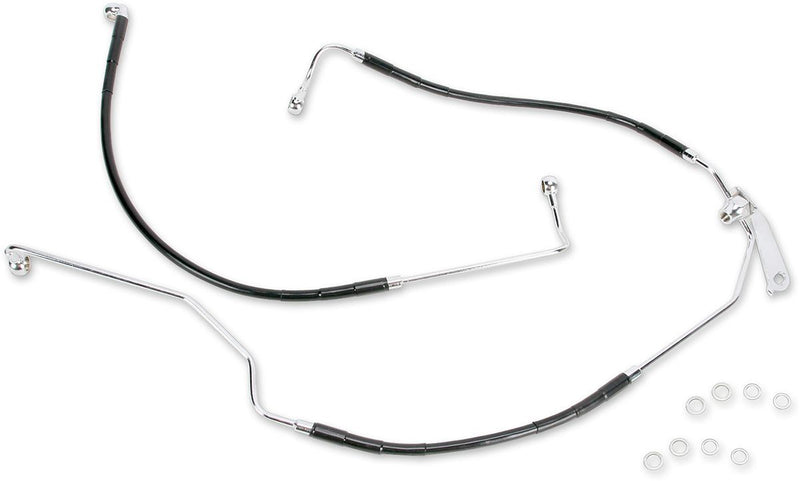 Drag Specialties Rear Brake Line Black Vinyl Coated Stainless Steel - Part #17412943 - Hogparts UK
